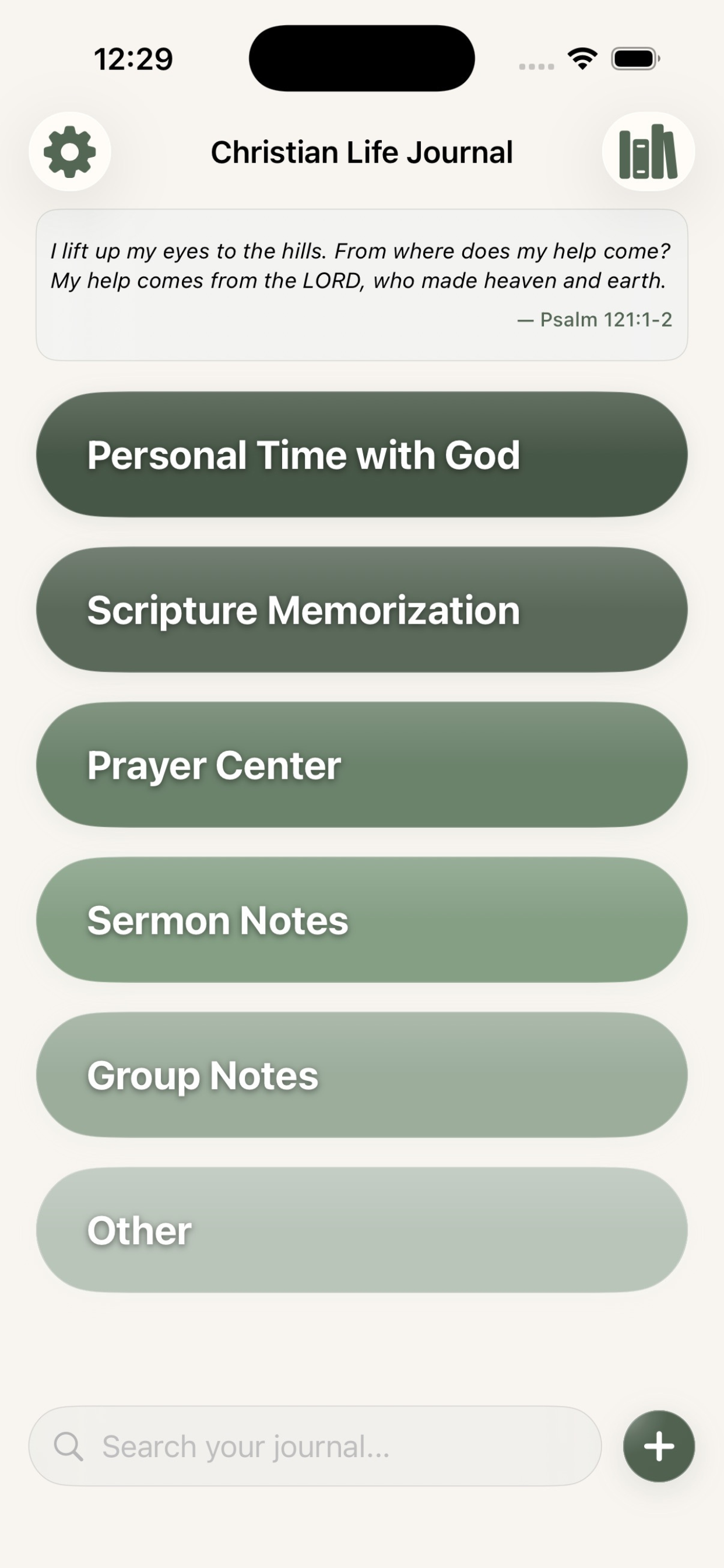 Christian Life Journal App Screenshot